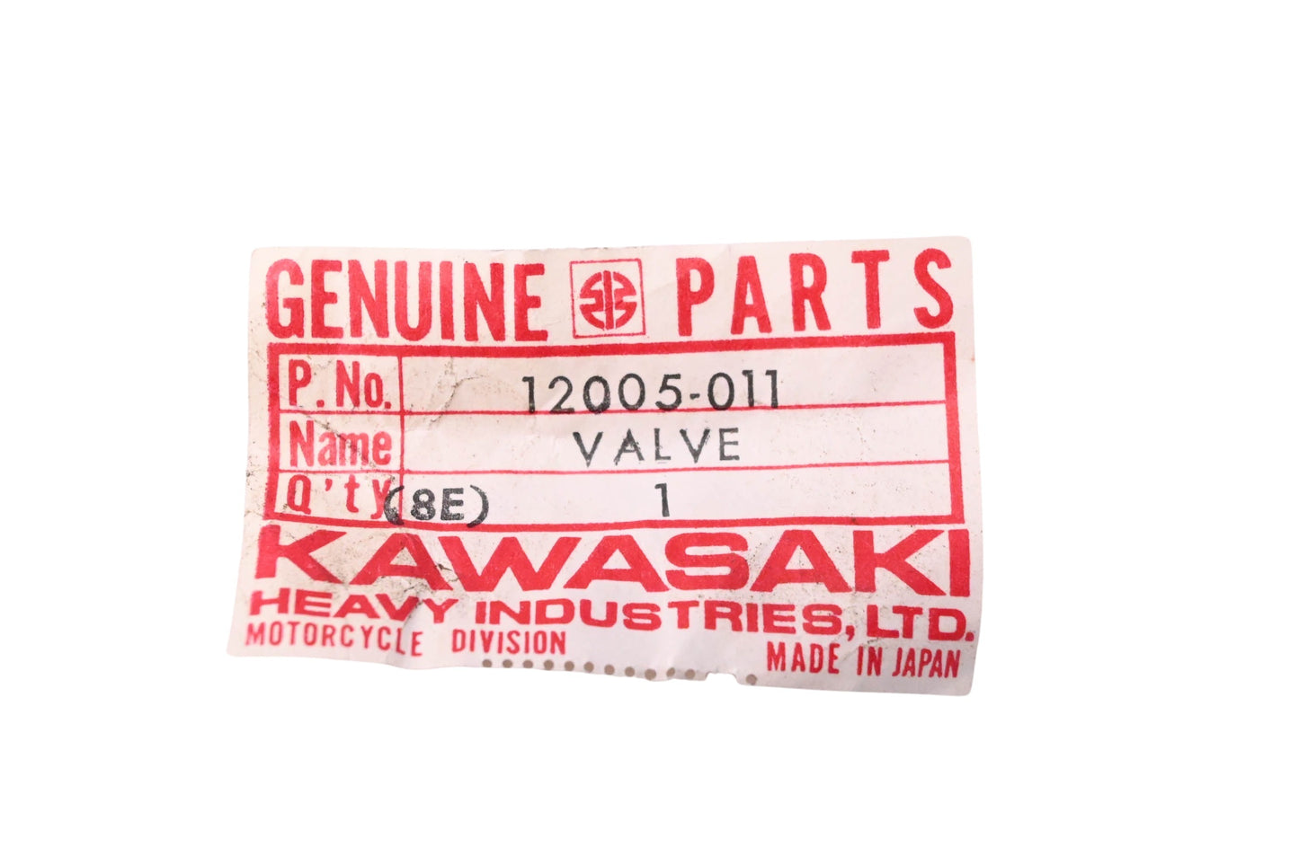 New OEM Kawasaki 12005-011 Exhaust Valve NOS