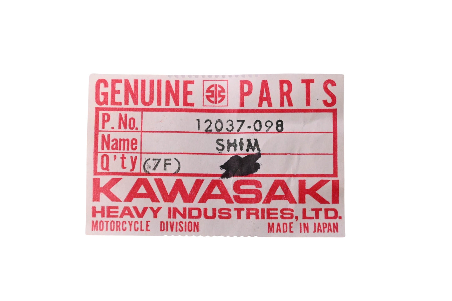 New OEM Kawasaki 12037-098 Tappet Shim 3.10T NOS
