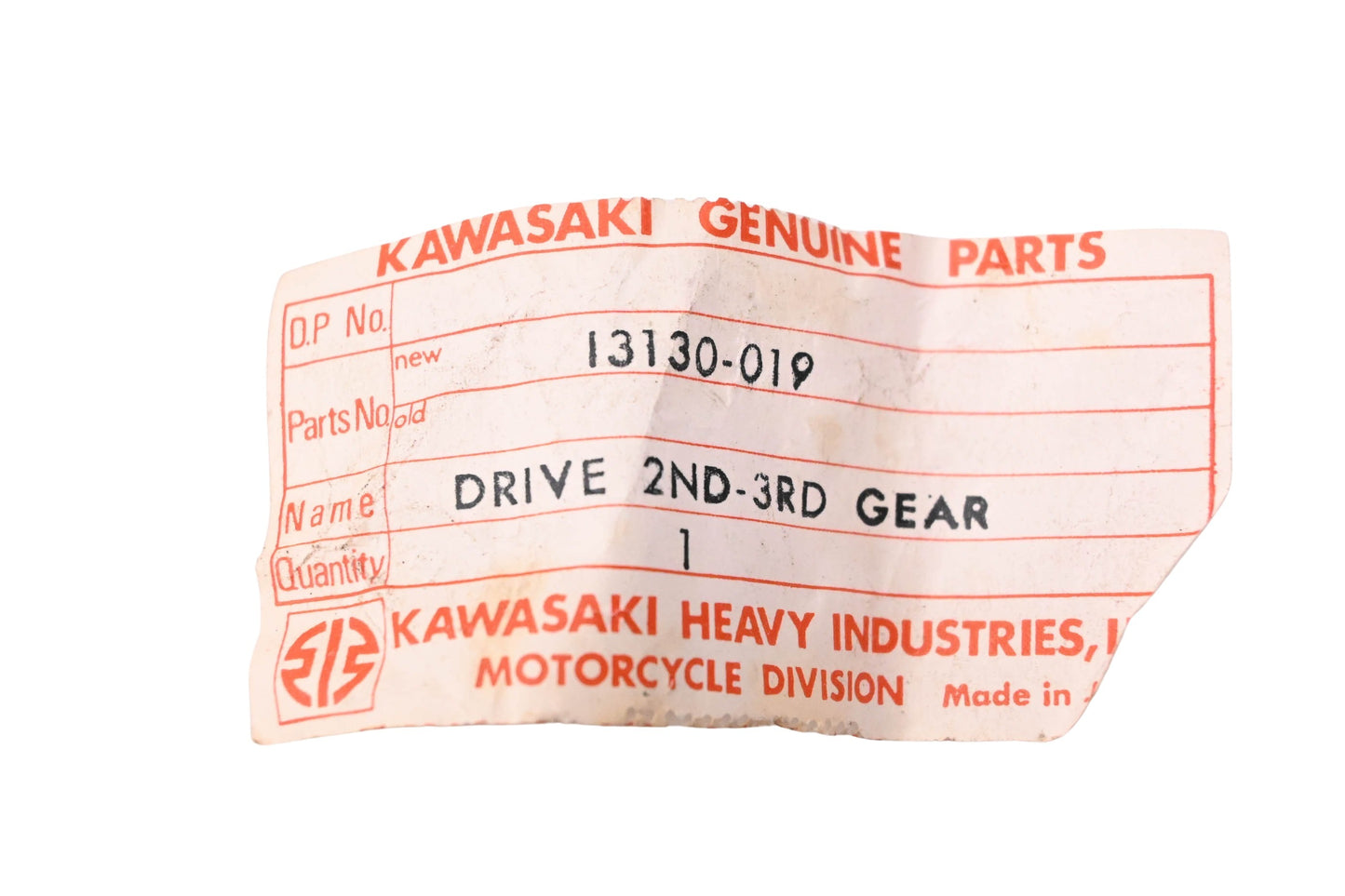 New OEM Kawasaki 13130-019 2ND&3RD Driveshaft Gear NOS