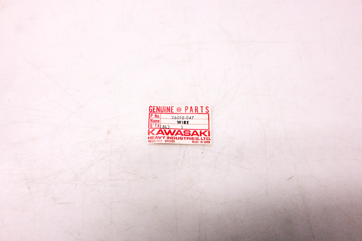 New OEM Kawasaki 26010-047 Battery Ground Wire NOS