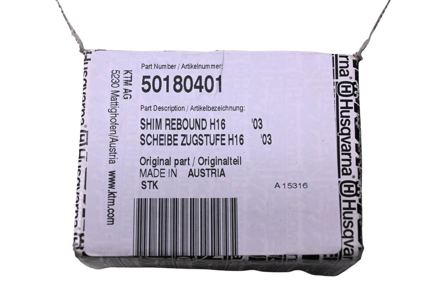 New OEM KTM 50180401 Shim Rebound H16 NOS