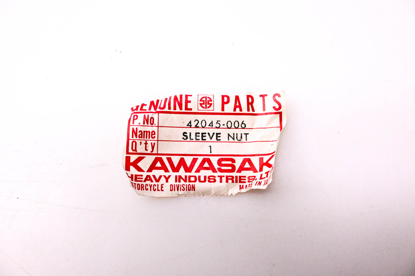 New OEM Kawasaki 42045-006 Rear Wheel Axle Sleeve Nut NOS