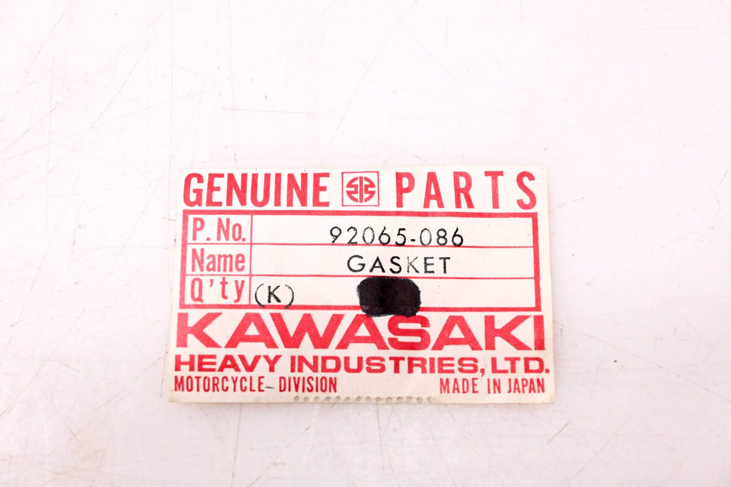 New OEM Kawasaki 92065-086 Oil Tank Gasket NOS