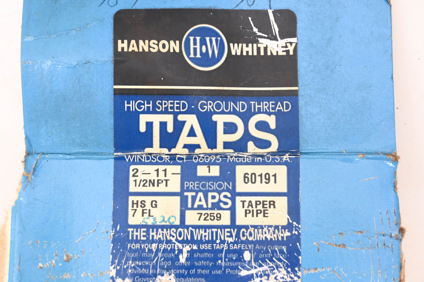 Hanson-Whitney 60191 2 11-1/2" NPT HSG 7 FL Plug Hand Tap NOS