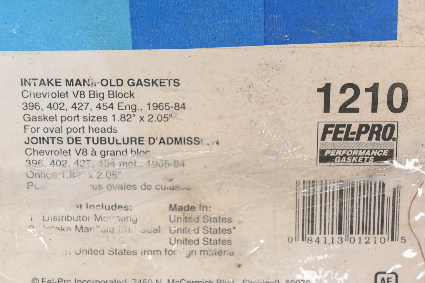 Fel-Pro 1210 Intake Manifold Gasket Kit NOS