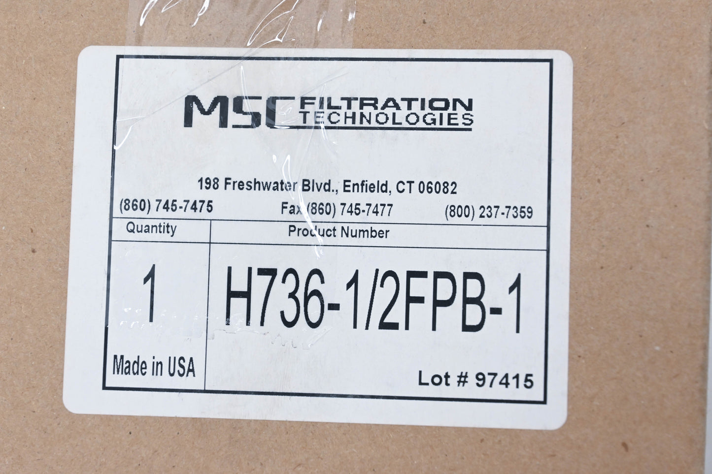 MSC H736-1/2FPB-1 Filter Element NOS