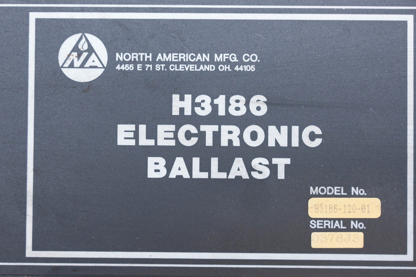 North American Combustion H3186-120-01 Electronics Ballast Assembly