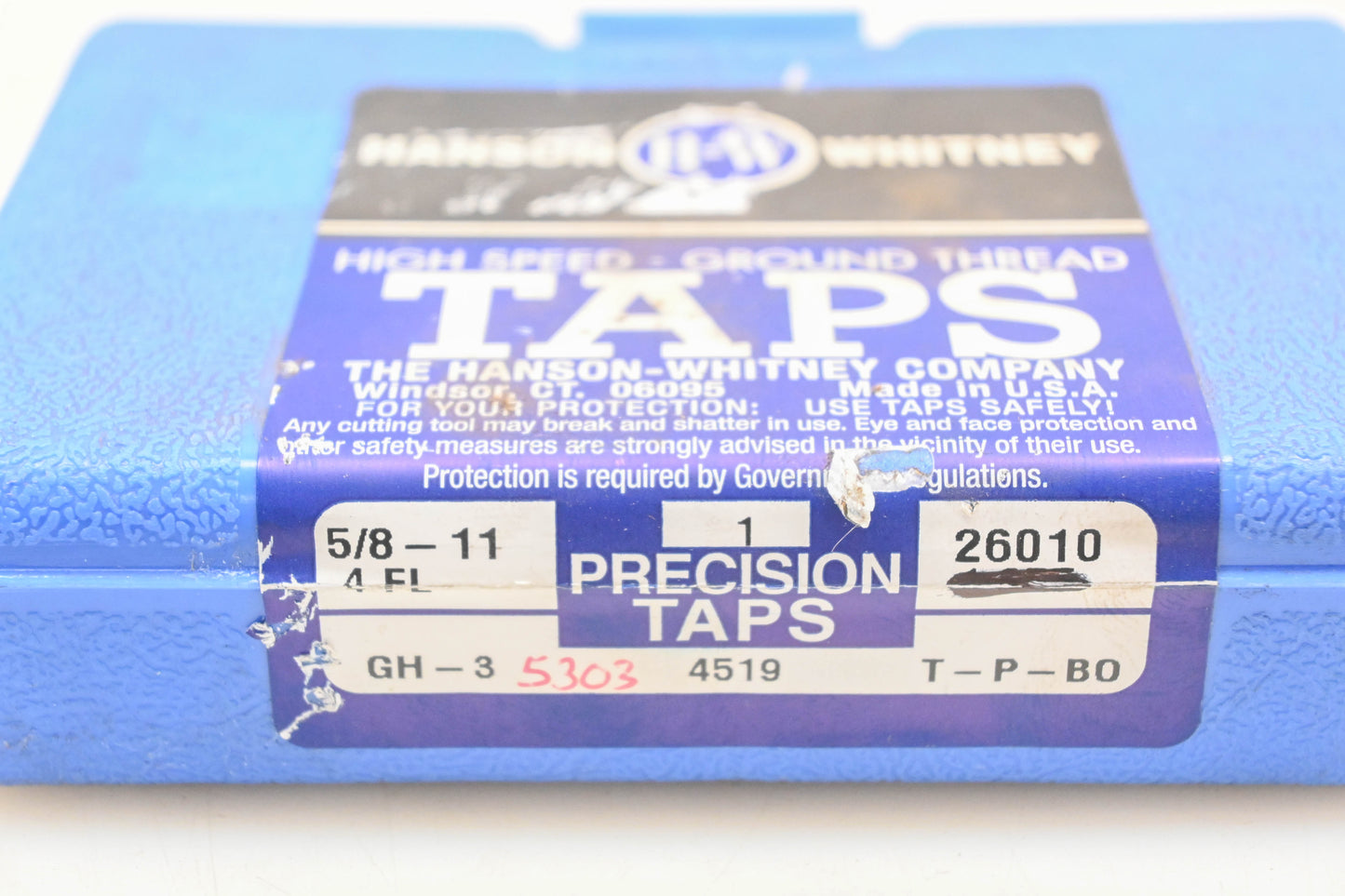 Hanson-Whitney 26010, 26011, 26013 High Speed GH-3 5/8-11 Tap Kit