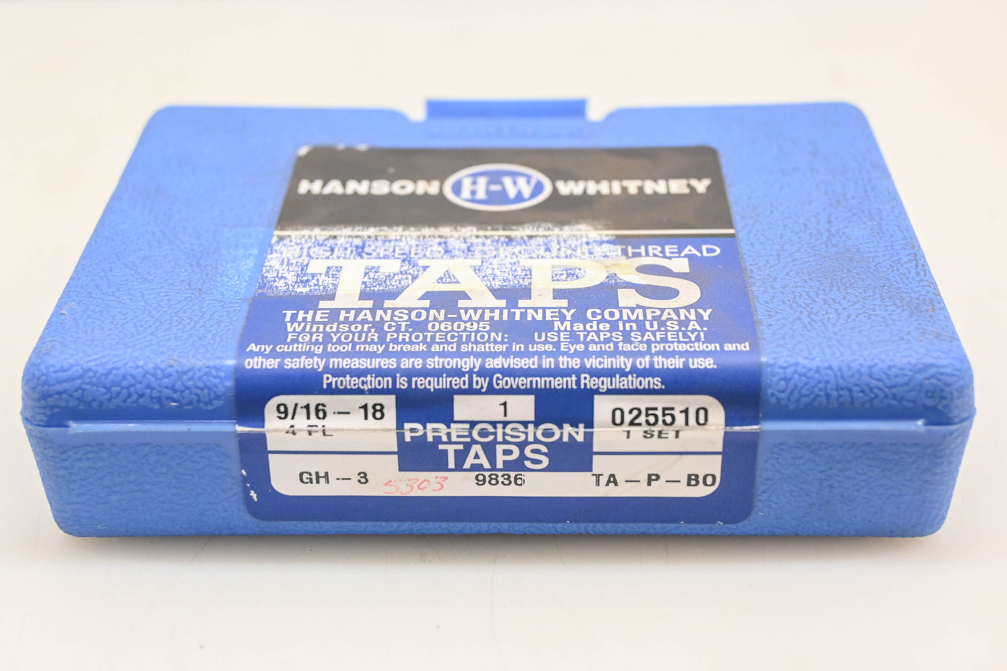 Hanson-Whitney 25510, 25511, 25513 High Speed GH-3 9/16-18 Tap Kit