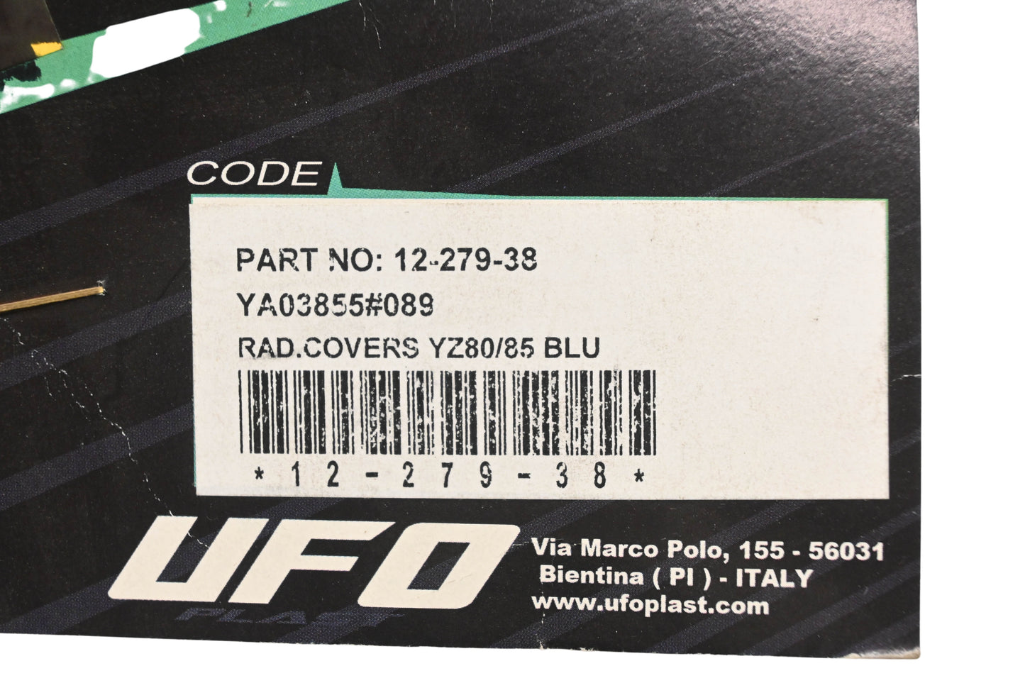 UFO Plast 12-279-38, YA03855089 Blue Radiator Shroud NOS