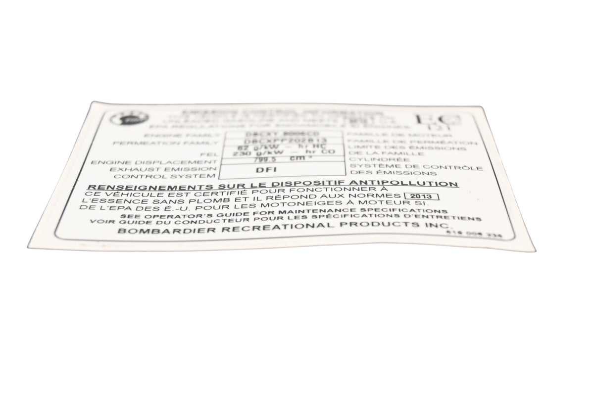 Aftermarket 516006235, P516006235 Emission Control Info Decal NOS