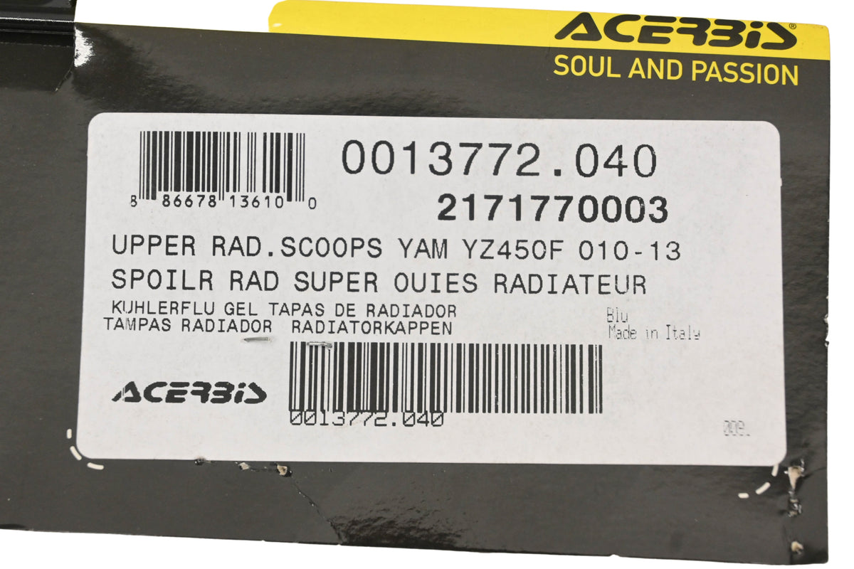 Acerbis 0013772.040, 2171770003 Blue Upper Radiator Scoop Kit NOS