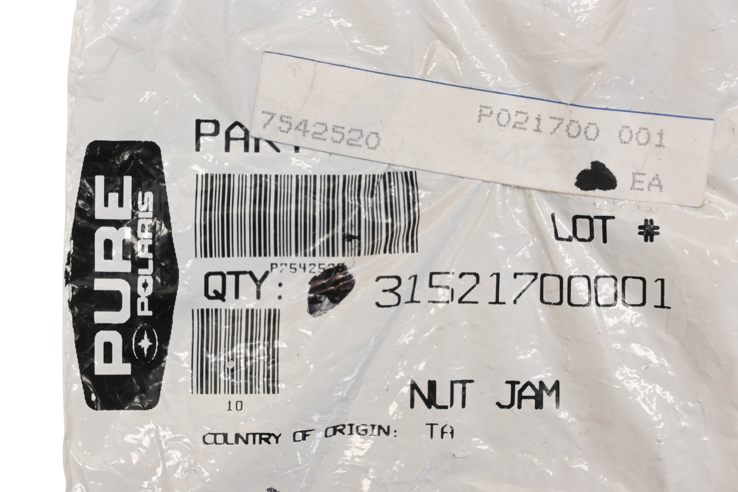 New OEM Polaris 7542520 Jam Nuts Qty 4 NOS