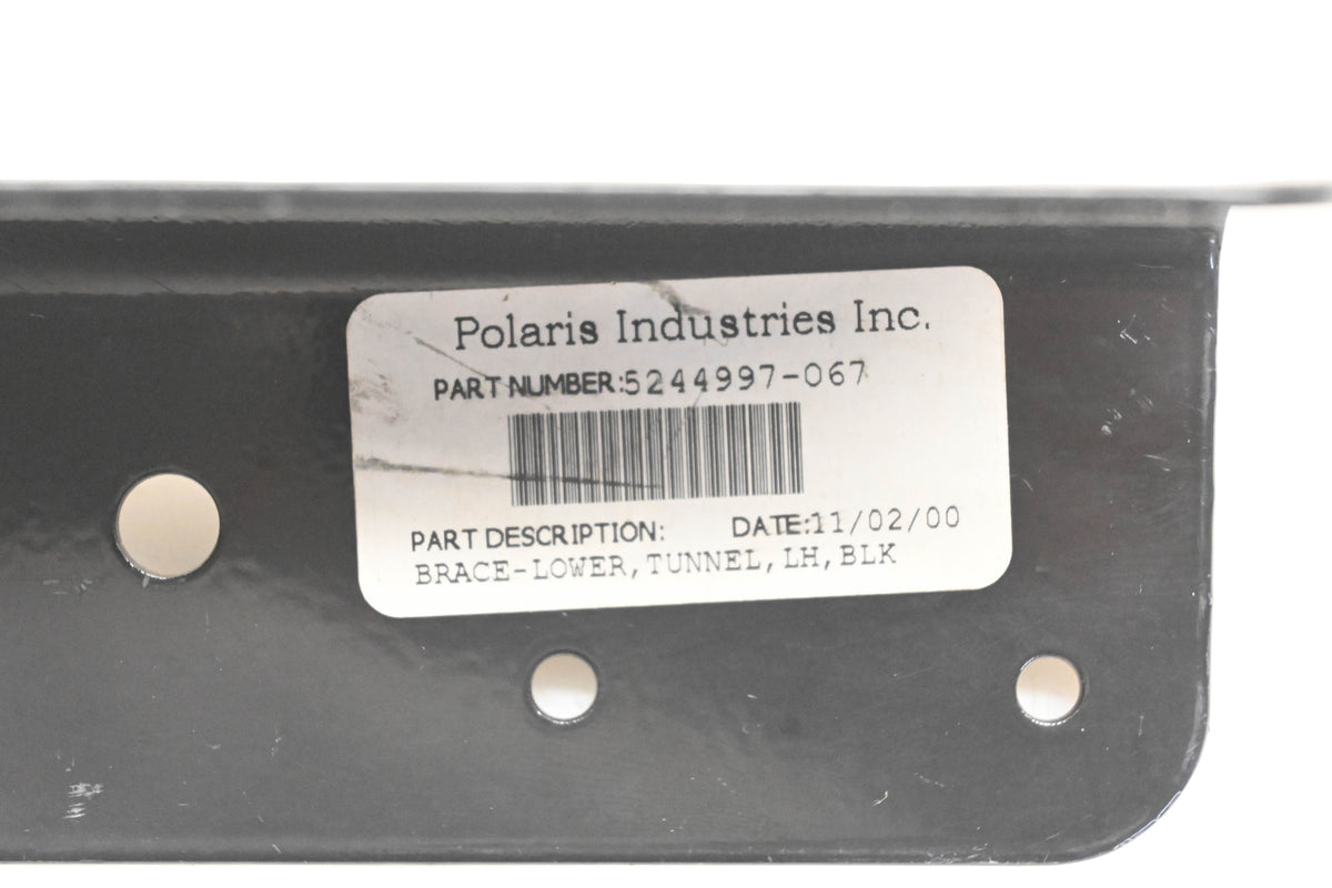 New OEM Polaris 5244997-067 Black Lefthand Lower Tunnel Brace NOS