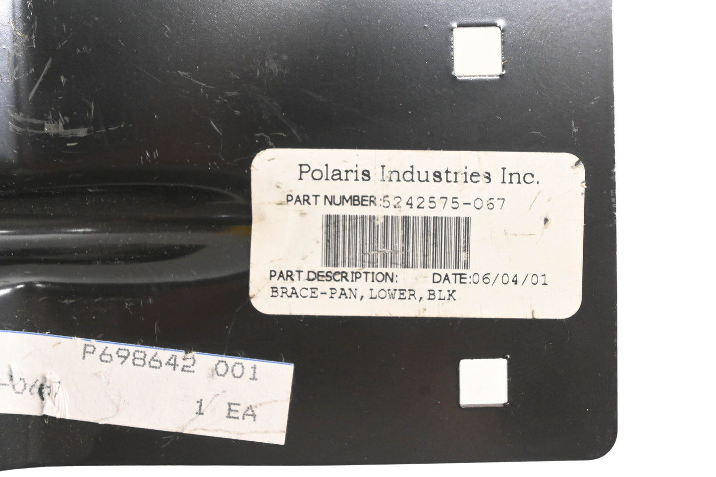 New OEM Polaris 5242575-067 Black Lower Pan Brace NOS