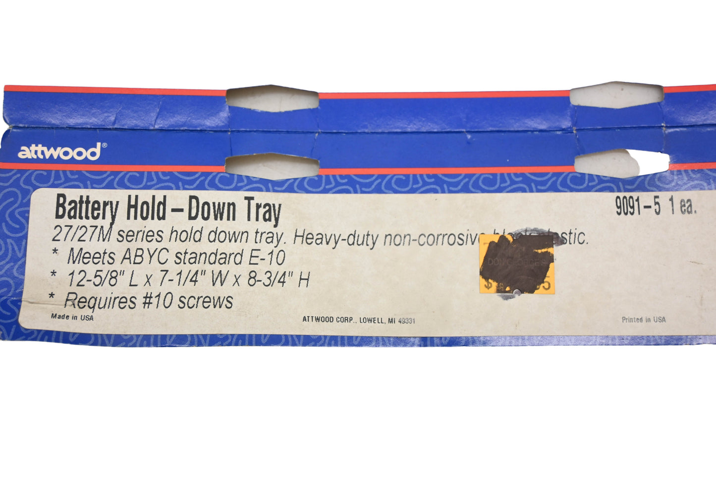 Attwood 9091-5 Battery Hold-down Tray Kit NOS