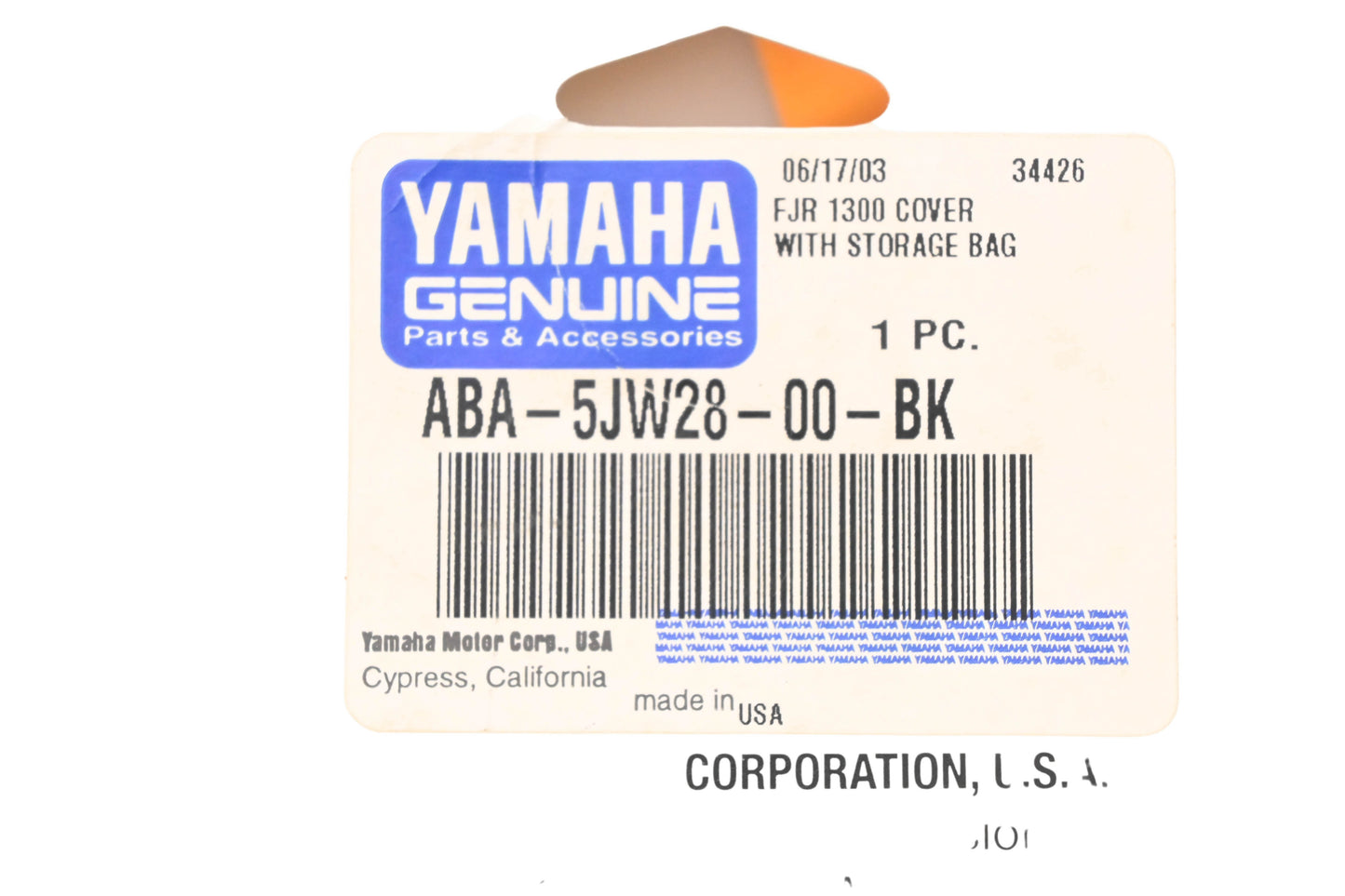 New OEM Yamaha ABA-5JW28-00-BK FJR Cover With Storage Bag NOS