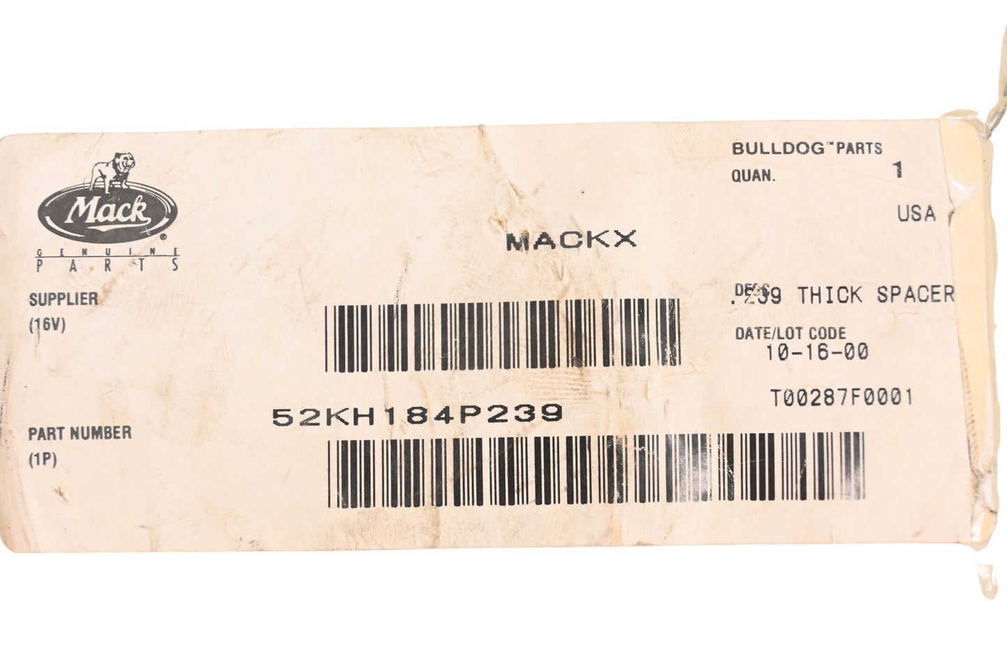 Mack 52KH184P239 Spacer Ring NOS