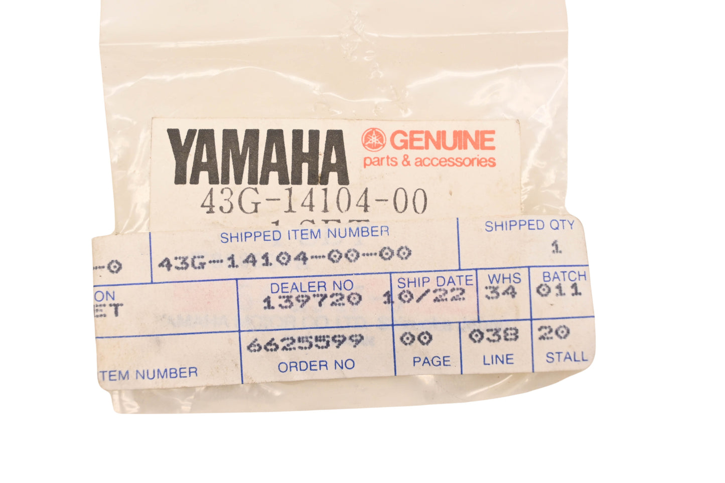 New OEM Yamaha 43G-14104-00-00 Air Screw Kit NOS