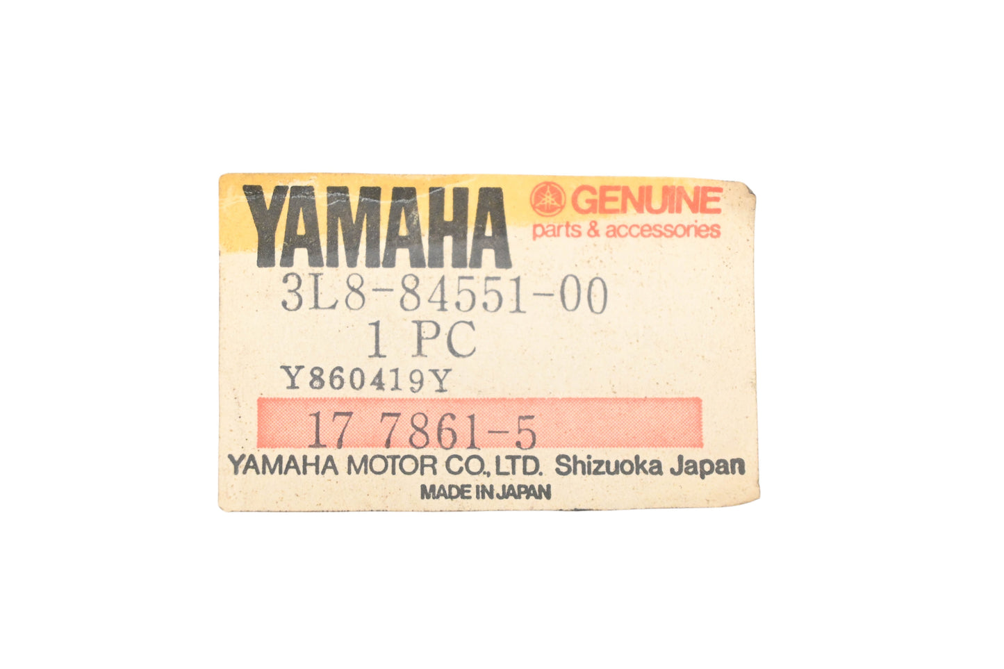 New OEM Yamaha 3L8-84551-00-00 License Plate Holder NOS