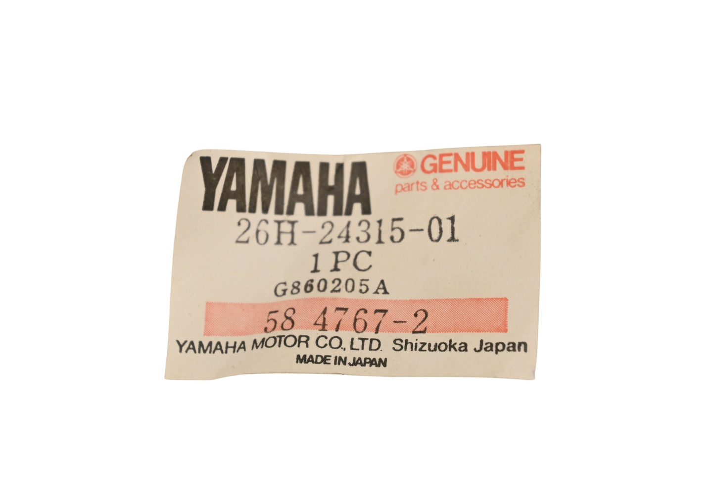 New OEM Yamaha 26H-24315-01-00 Pipe NOS