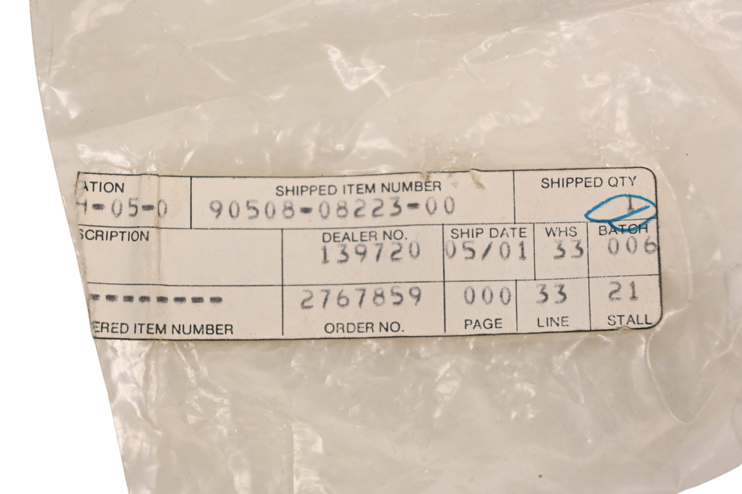 New OEM Yamaha 90508-08223-00, 90508-08223 Fuel Cap Torsion Spring NOS
