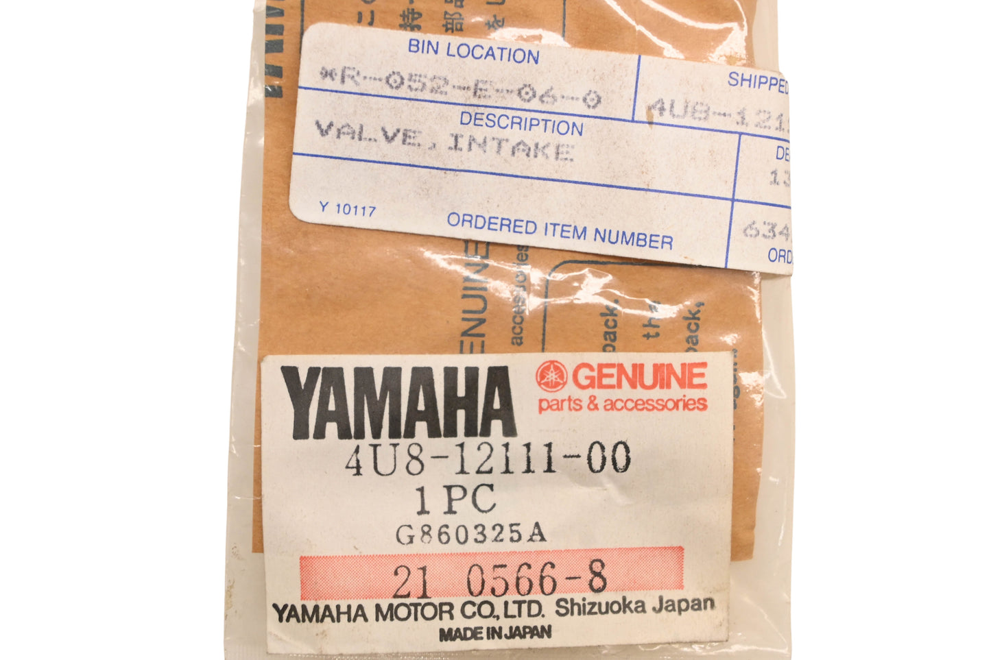 New OEM Yamaha 4U8-12111-00-00 Intake Valve NOS