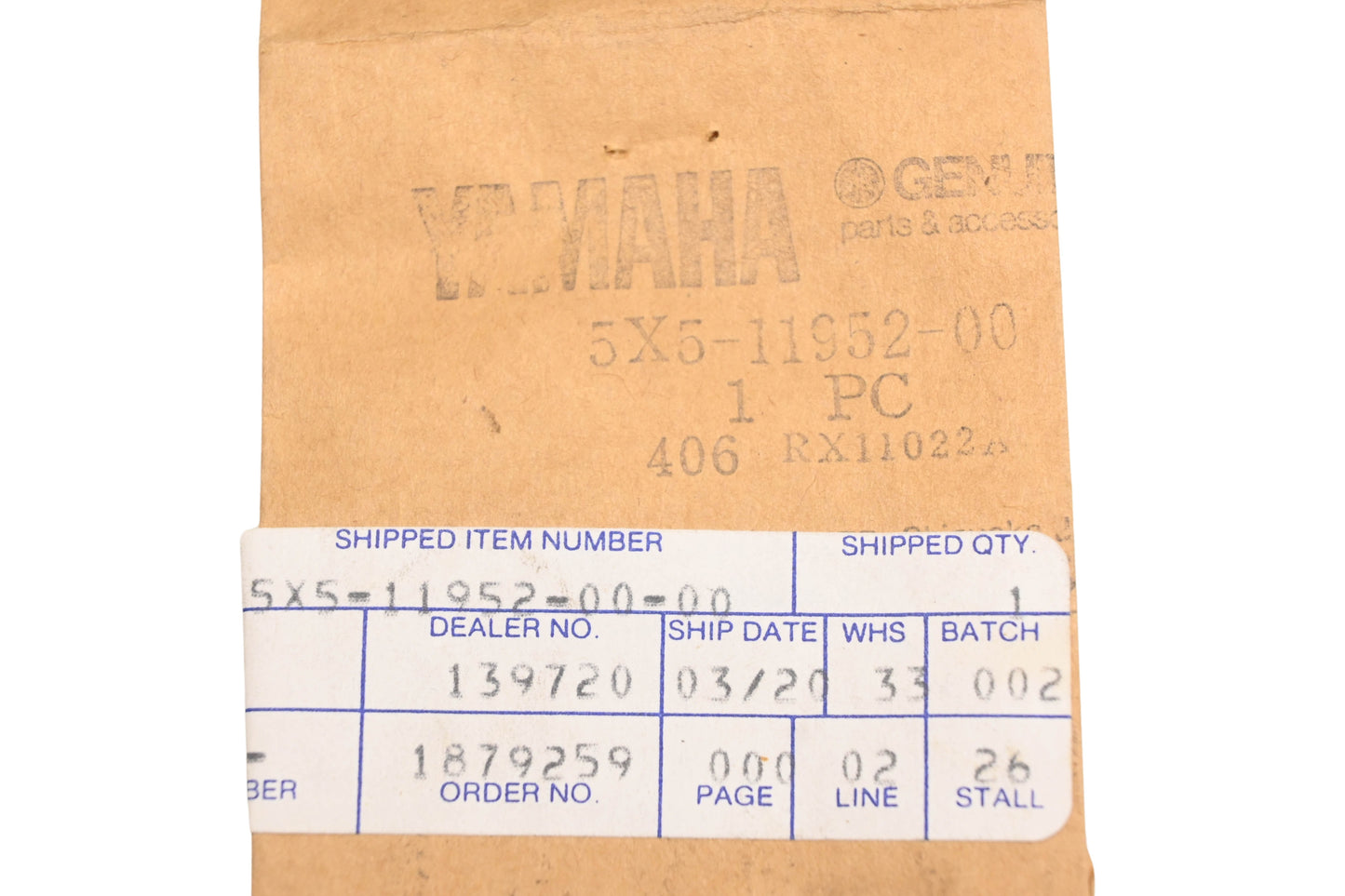 New OEM Yamaha 5X5-11952-00-00 Governor Plate NOS