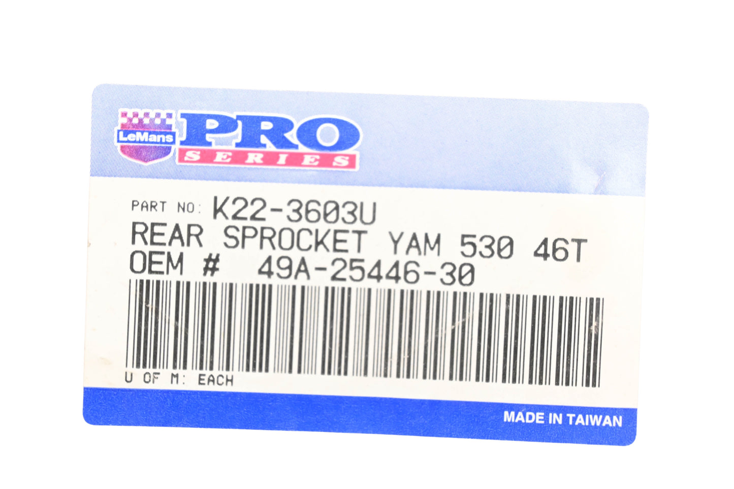 LeMans K22-3603U, 49A-25446-30-00 46T Rear Sprocket NOS