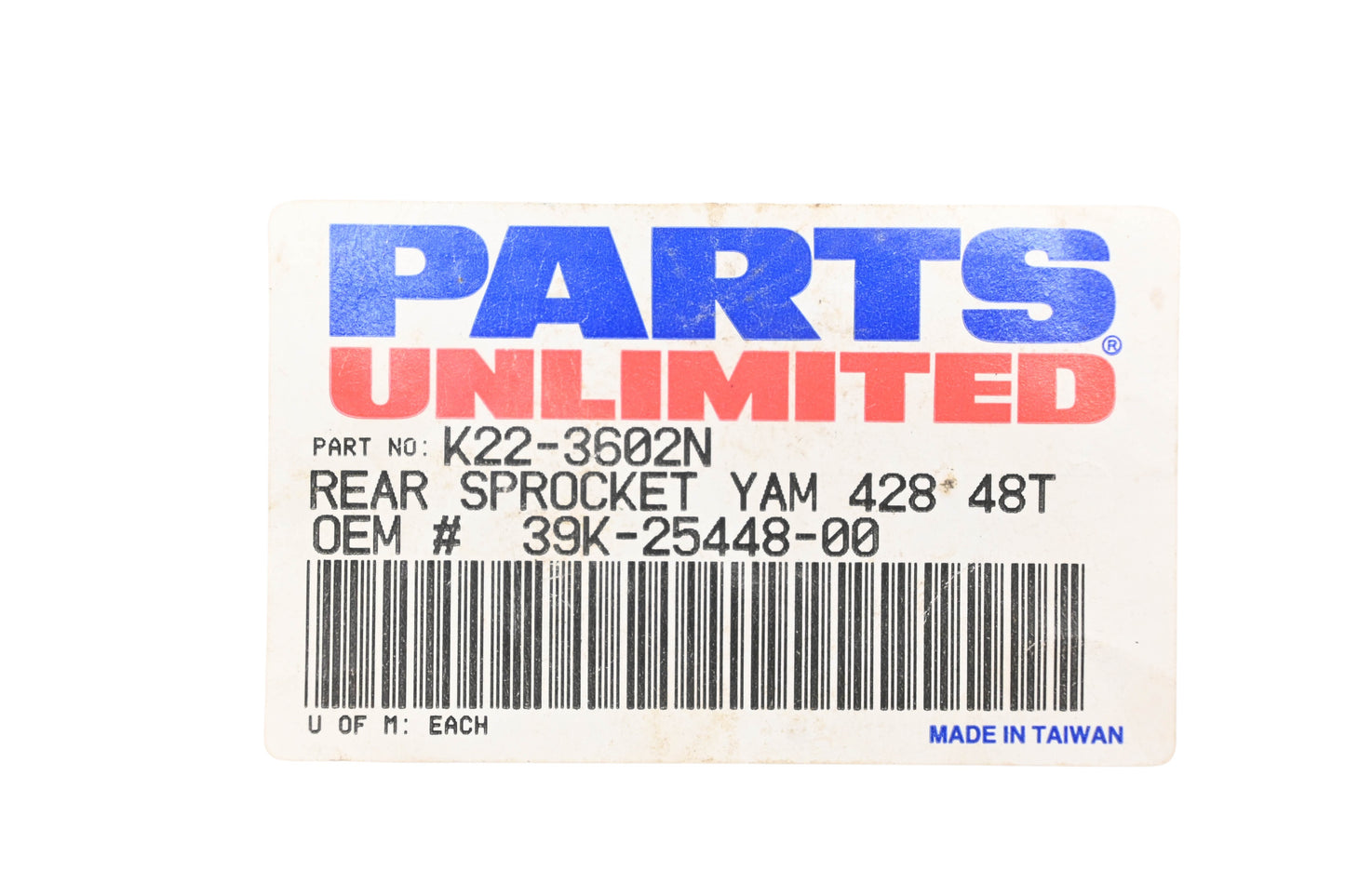 Parts Unlimited K22-3602N, 39K-25448-00, 39K-25448-00-00 48T Rear Sprocket NOS