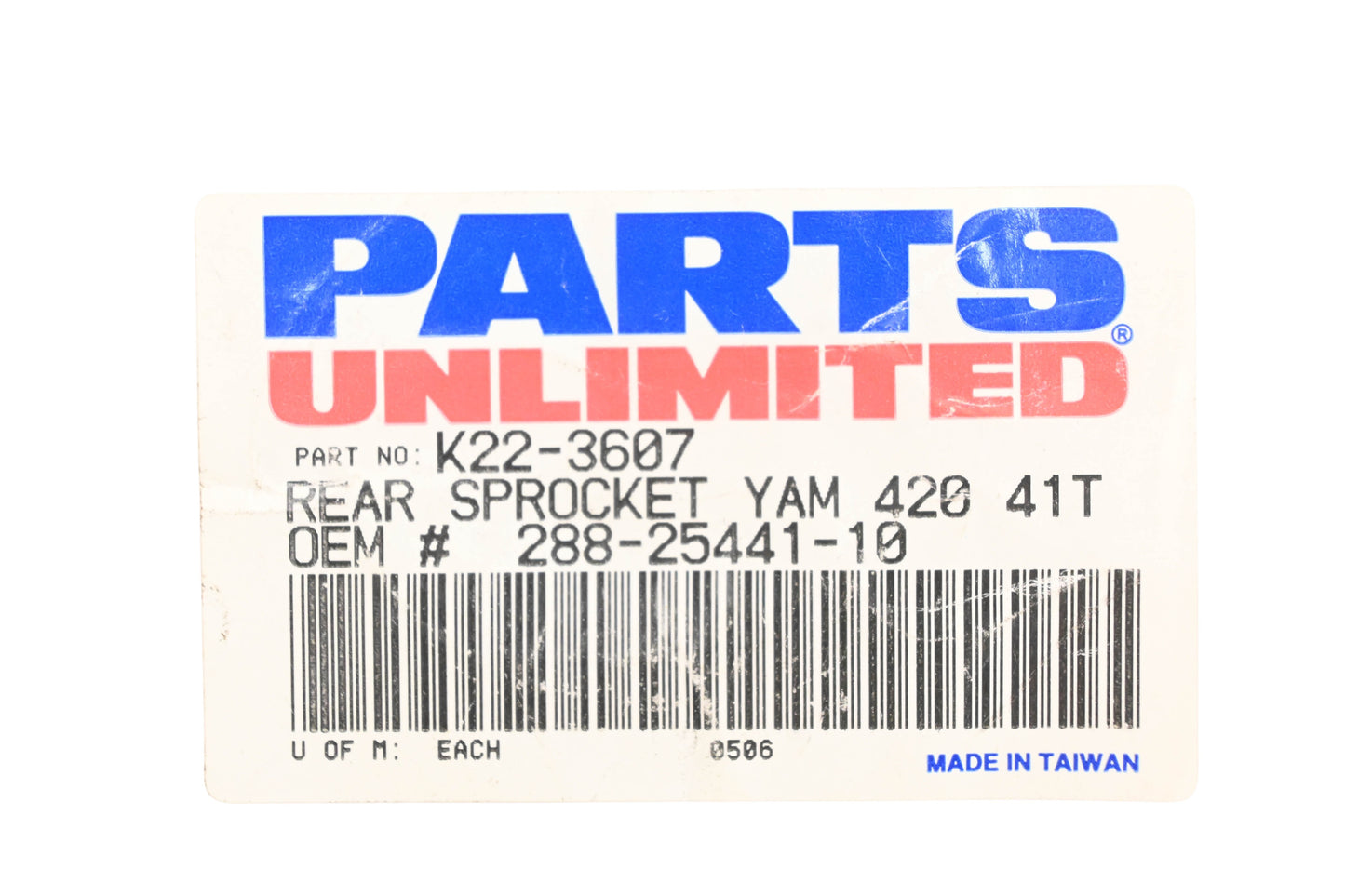 Parts Unlimited K22-3607, 288-25441-10-00, 288-25441-10 41T Rear Sprocket NOS