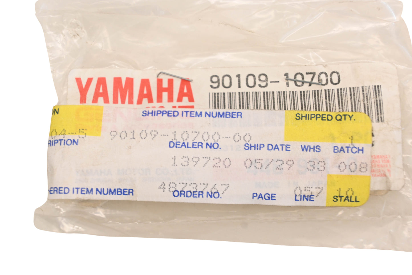 New OEM Yamaha 90109-10700-00 Rear Shock Bolt NOS