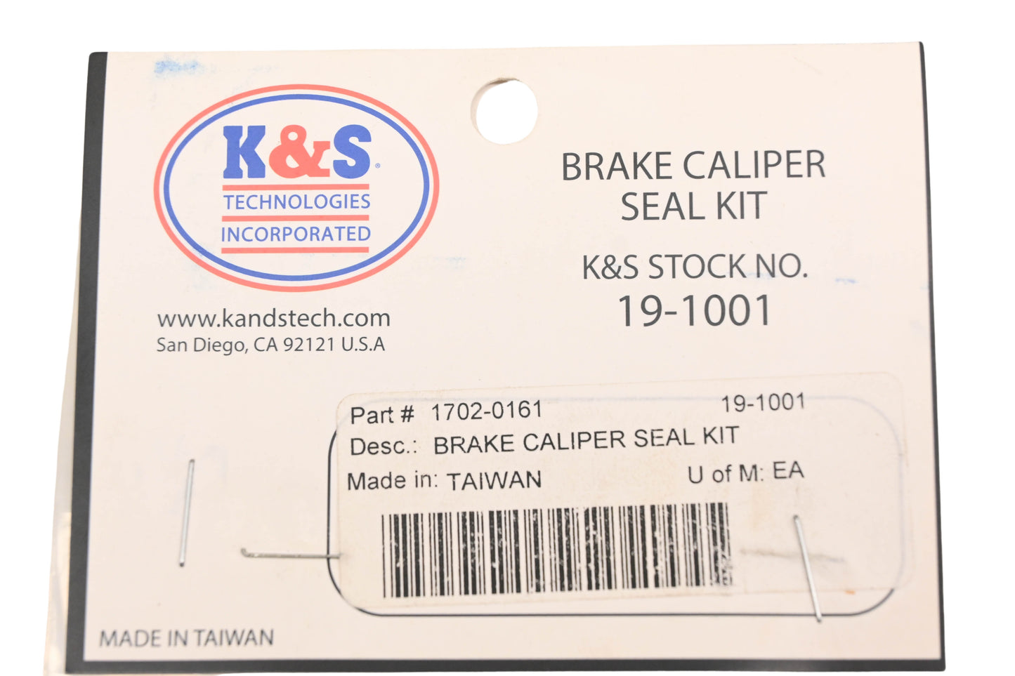 K&S 19-1001, 1702-0161 Brake Caliper Seal Kit NOS