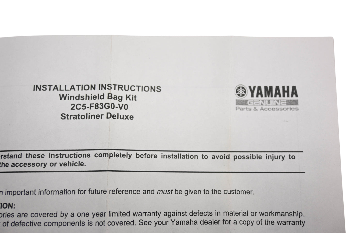 New OEM Yamaha 2C5-F83G0-V0-00 Windshield Bag NOS