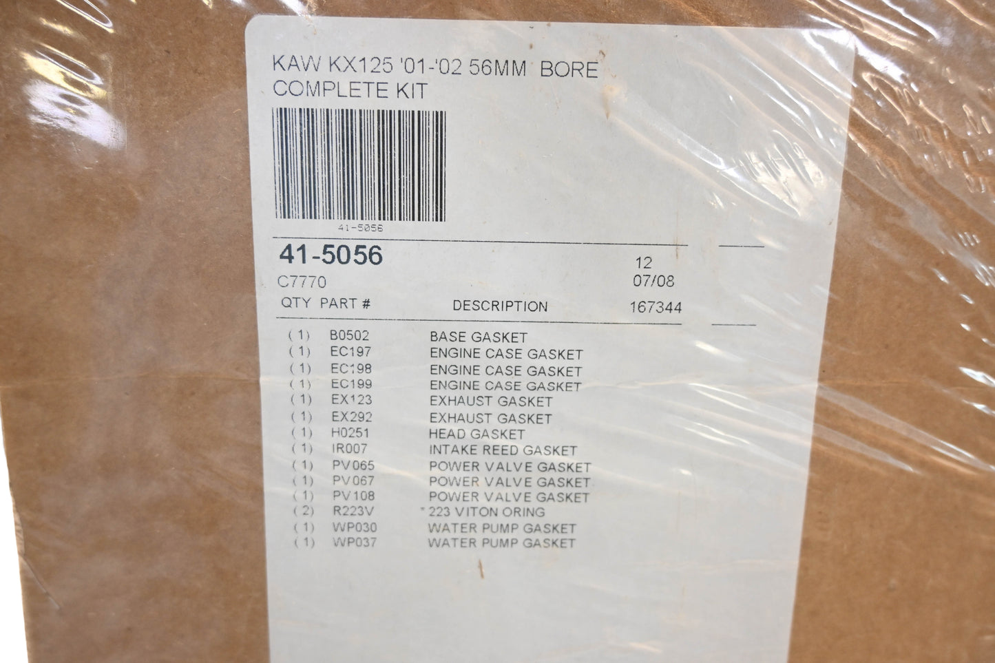 Cometic 41-5056 2001-02 Kawasaki KX125 Gasket Kit NOS