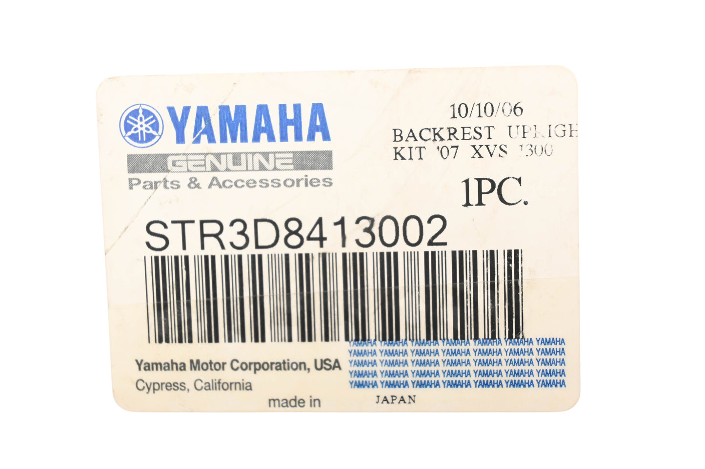 New OEM Yamaha STR-3D841-30-02 Passenger Backrest Kit NOS