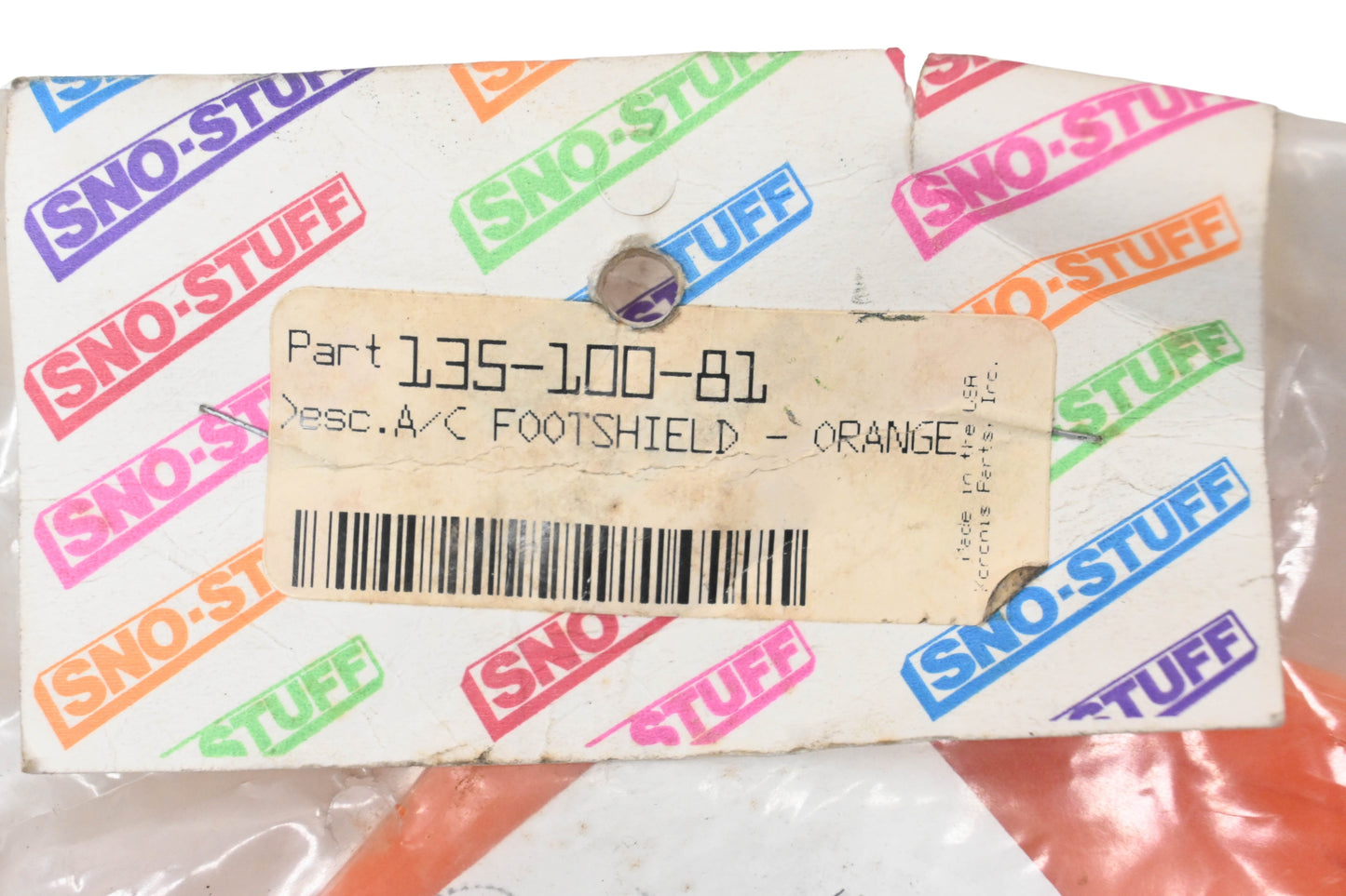 Sno-Stuff 135-100-81 Arctic Cat Orange Foot Shield Kit NOS