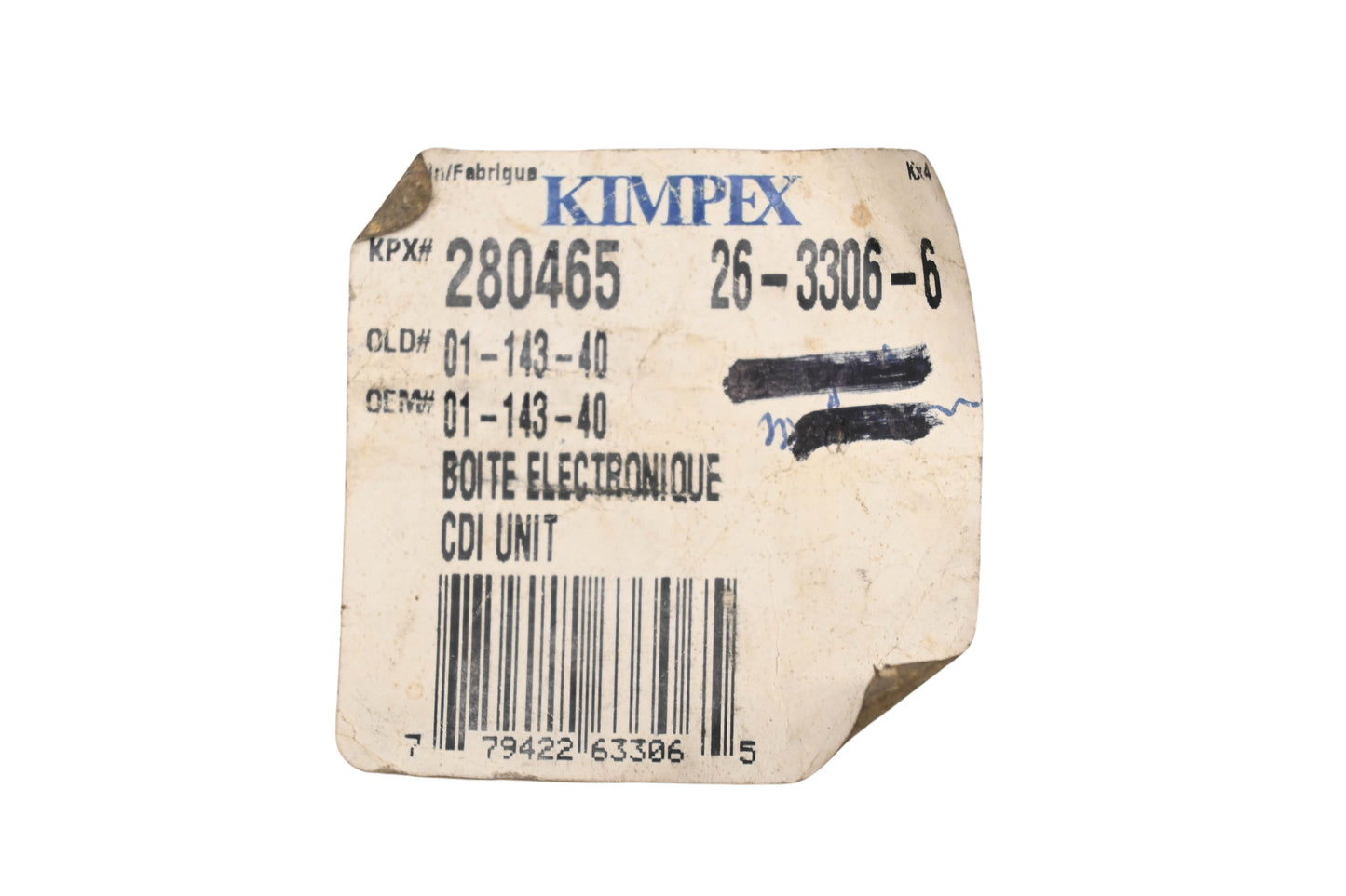 Kimpex 01-143-40, 280465 CDI Unit NOS