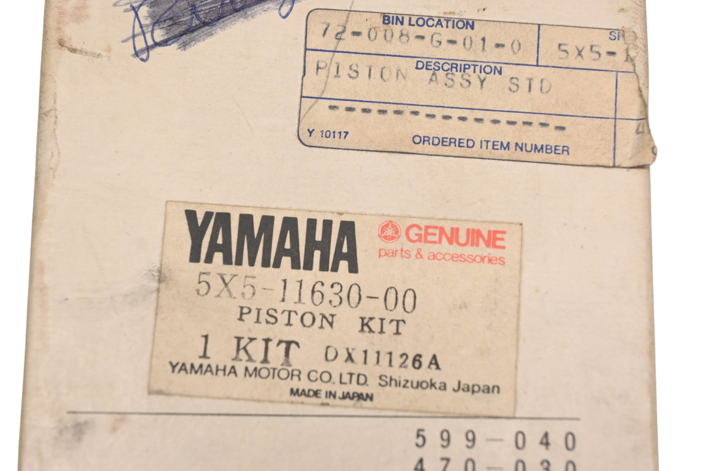 New OEM Yamaha 5X5-11630-00-00 Piston Kit NOS
