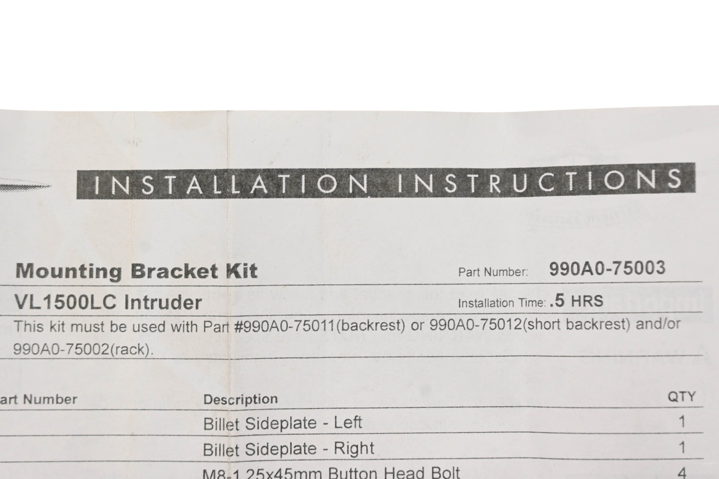 New OEM Suzuki 990A0-75003 Mounting Bracket Kit NOS