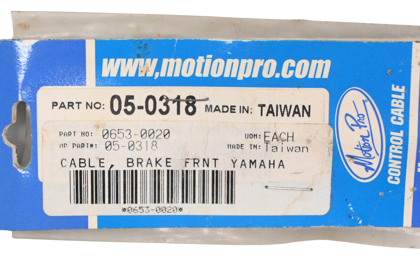 Motion Pro 05-0318, 0653-0020, MP05-318 Front Brake Cable NOS