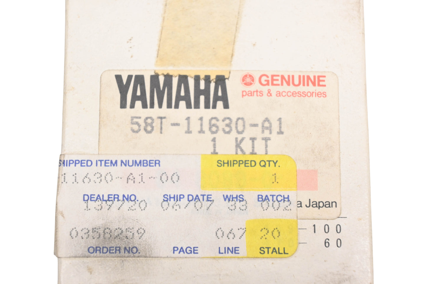 New OEM Yamaha 58T-11630-A1-00 Piston Kit NOS