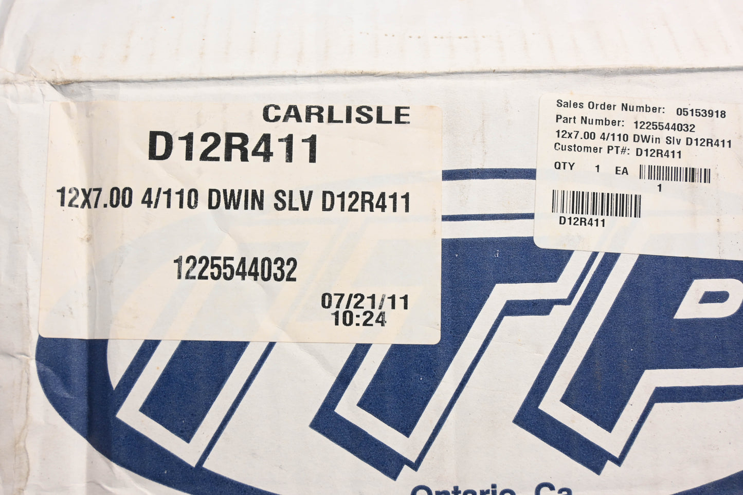 ITP 1225544032, D12R411 Silver Delta Steel Wheel 12x7 2+5 4/110 NOS