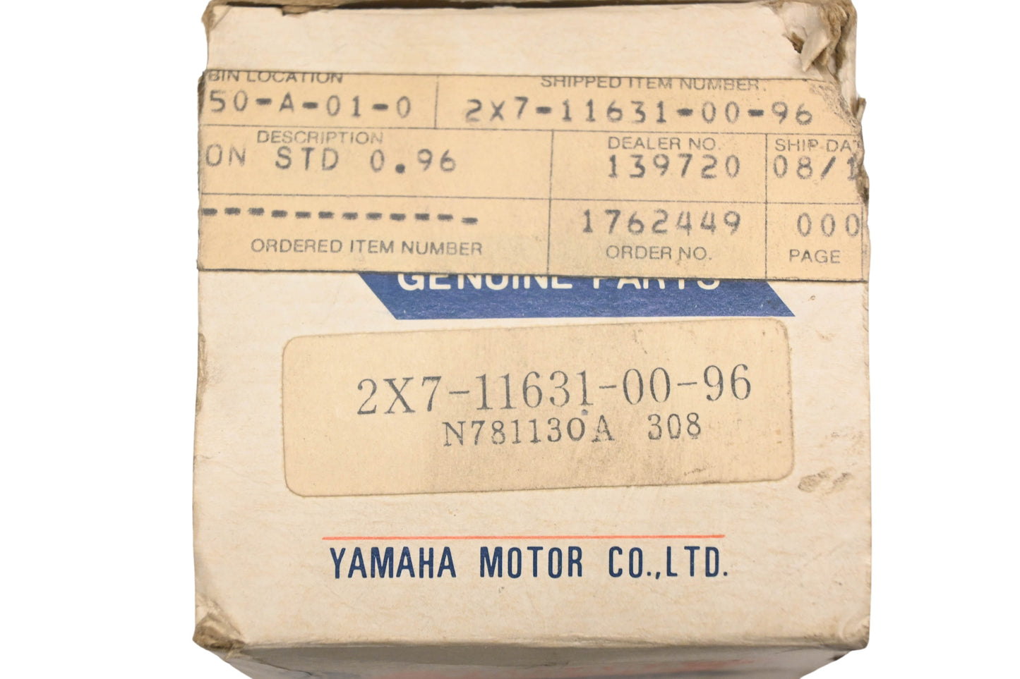 New OEM Yamaha 2X7-11631-00-96 Piston NOS