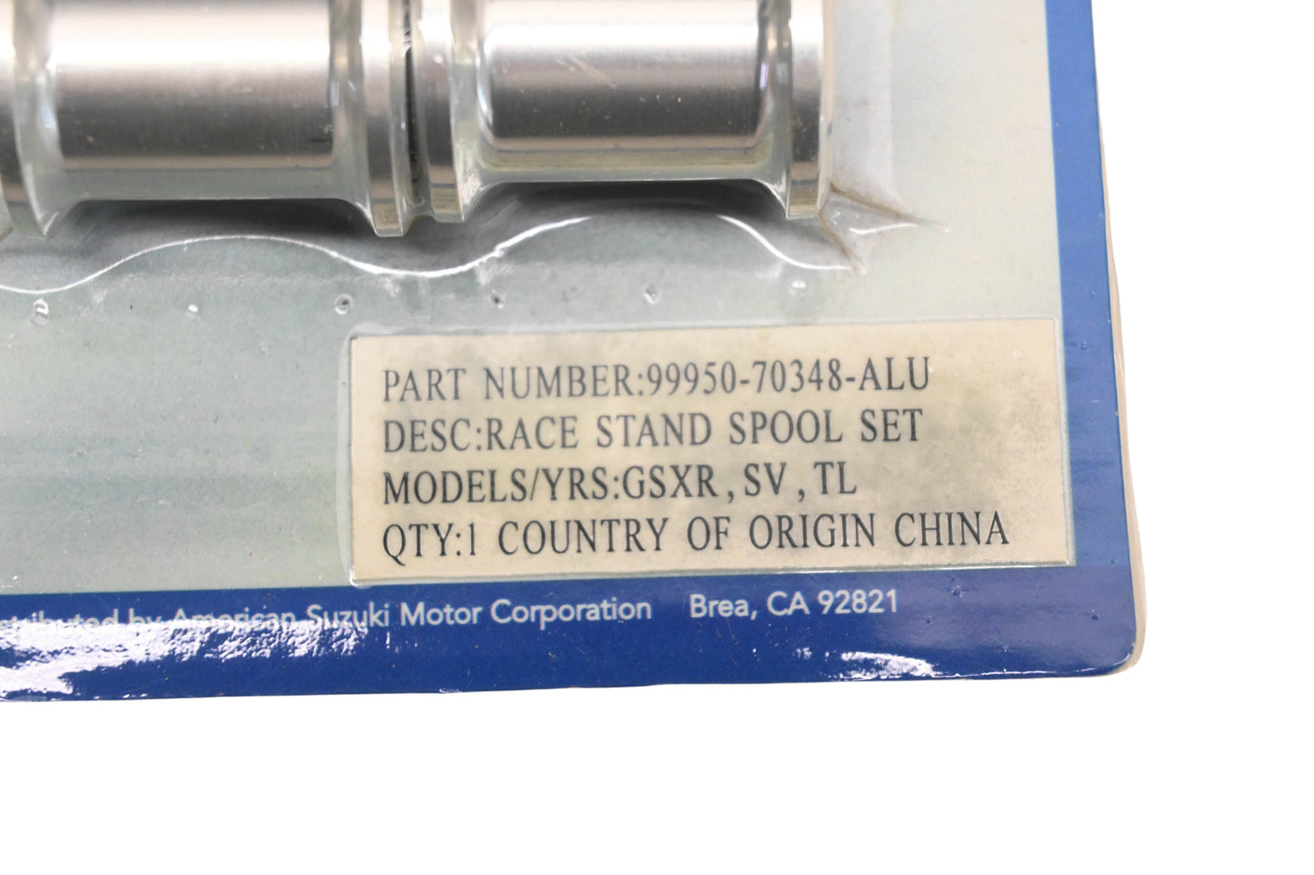 New OEM Suzuki 99950-70348-ALU Aluminum Race Stand Spool Kit NOS