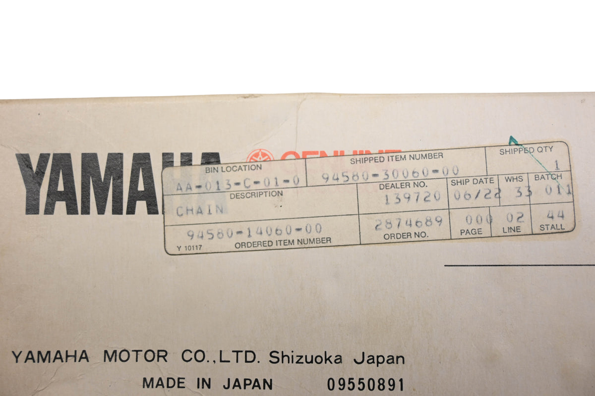 New OEM Yamaha 94580-30060-00 Drive Chain Link Kit NOS