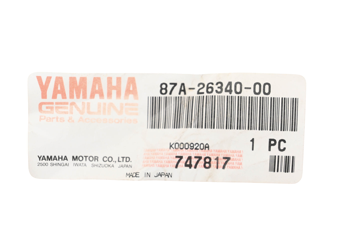 New OEM Yamaha 87A-26340-00-00 Brake Cable NOS