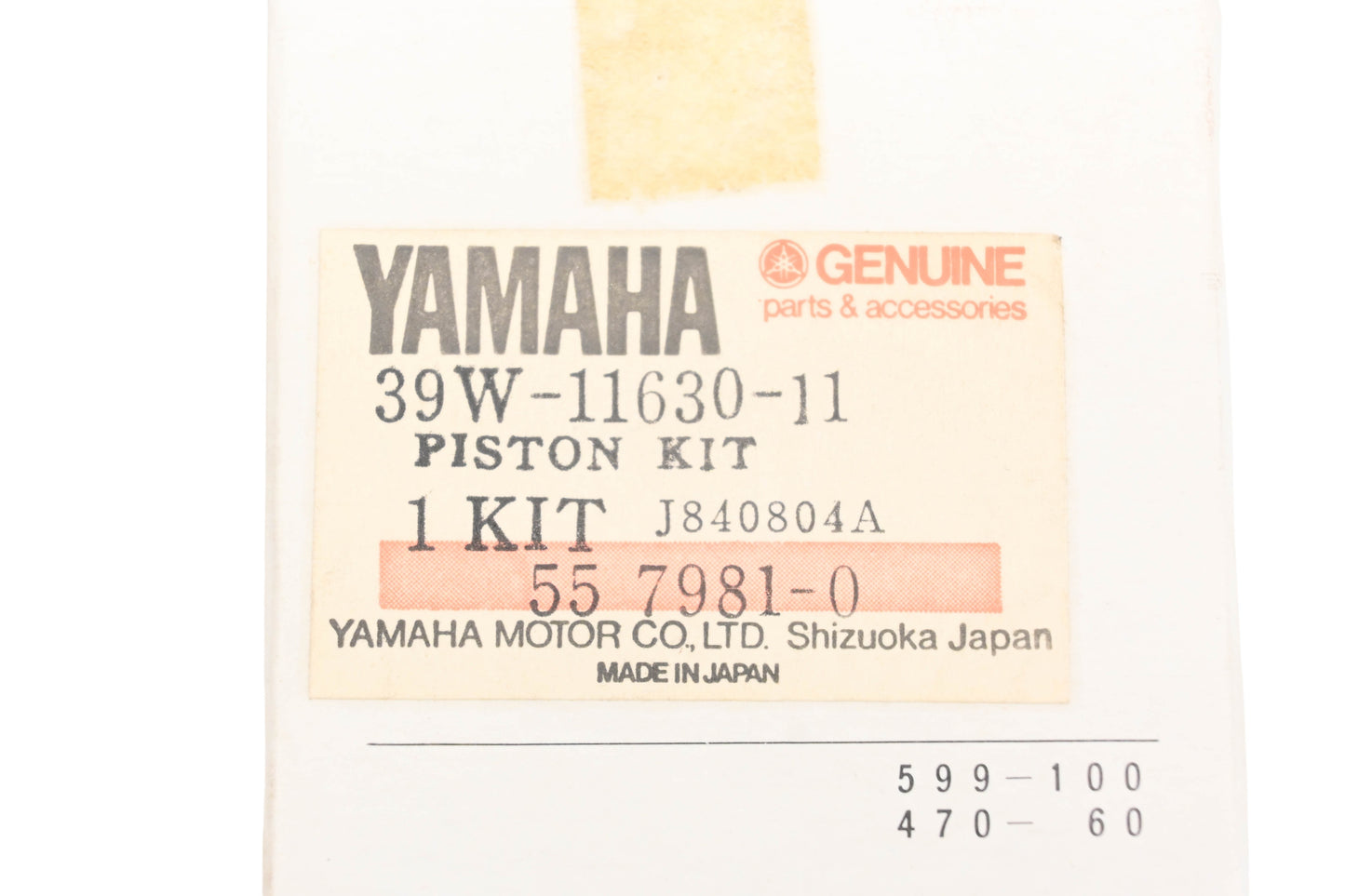 New OEM Yamaha 39W-11630-11-00 Piston Kit NOS