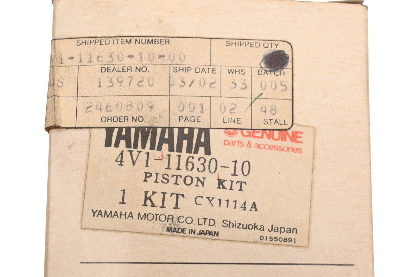 New OEM Yamaha 4V1-11630-10-00 Piston Kit NOS