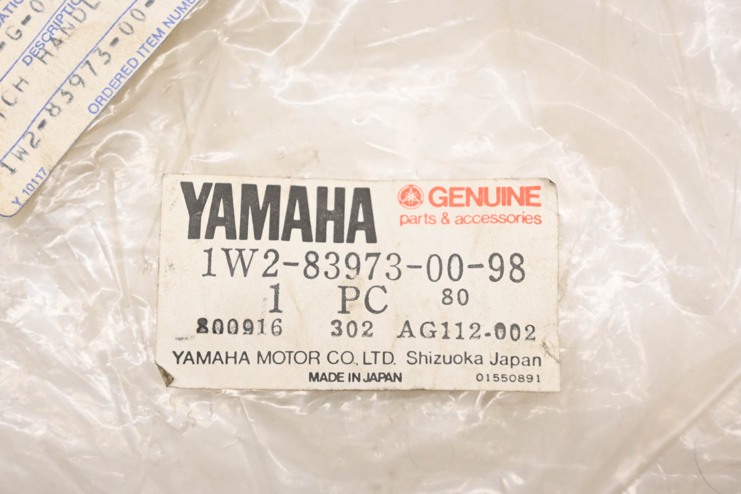 New OEM Yamaha 1W2-83973-00-98 Handle Control Switch Assembly NOS